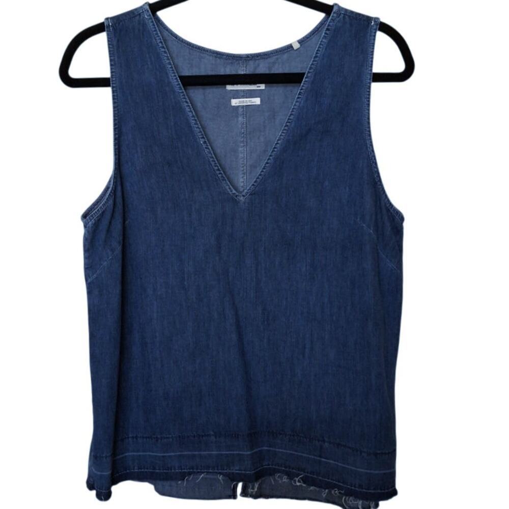 rag & bone/JEAN Medium-Wash Sleeveless Denim V-Neck Top Women's Size M